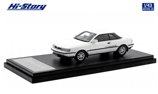 [ Back-order ] Hi-Story HS455WH 1:43 Toyota CORONA COUPE 2000 GT-R (1985) Super White II Resin