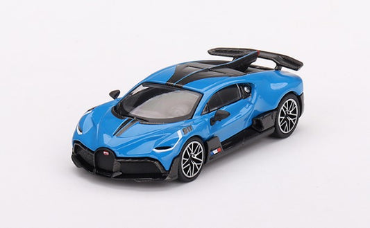 MGT00601-MJ TSM MINI-GT x MiJo Exclusives 1:64 Bugatti Divo Blue Bugatti LHD Blister Type