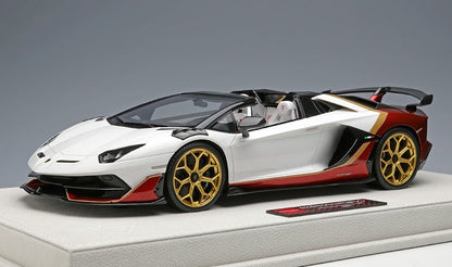 [ Back-order ] Make Up EIDOLON EML079B 1:18 Lamborghini Aventador SVJ Roadster Ad Personam 2 Tone Paint Pearl White / Rosso Cons