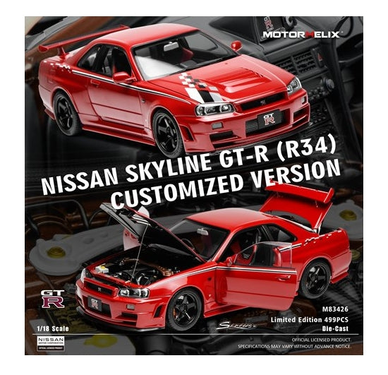 M83426 MOTORHELIX 1:18 Nissan Skyline GT-R (R34) Customized