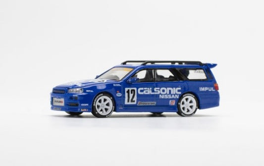 PR640059 POP RACE 1:64 Nissan STAGEA CALSONIC Blue