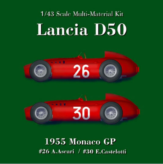 K395 Model Factory HIRO 1:43 Lancia D50 ver.A 1955 Monaco GP #30 E.Castelotti/#26 A.Ascari Multi-Material Kit