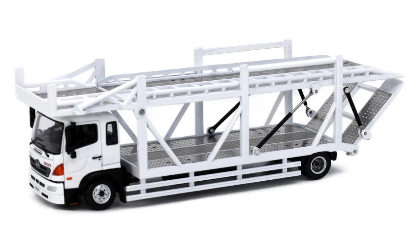 [ Back-order ] TINY ATC66030-B 1:64 Tiny City Hino 500 (Hino Ranger) Car Carrier White Diecast