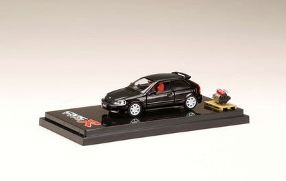 [ Back-order ] Hobby Japan HJ642016BK 1:64 Honda CIVIC TYPE R (GF-EK9) with Engine Display Model Starlight Black Pearl