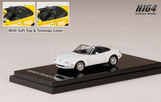 [ Back-order ] Hobby Japan HJ642025AW 1:64 EUNOS ROADSTER (NA6CE) with Tonneau Cover Crystal White