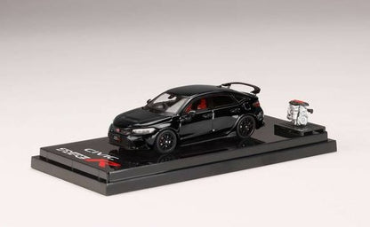 [ Back-order ] Hobby Japan HJ641063BK 1:64 Honda Civic Type R (FL5) with Engine Display Model Crystal Black Pearl