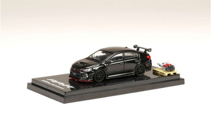 HJ641040BK Hobby JAPAN 1:64 Subaru WRX STI RA-R with optional equipment / with engine display model Crystal Black Silica