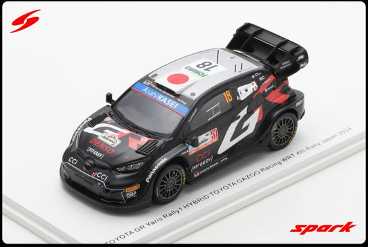 S6883 Spark 1:43 TOYOTA GR Yaris Rally1 HYBRID GAZOO Racing WRT 4th Rally Japan 2024 #18 T. Katsuta - A.Johnston
