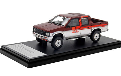 [ Back-order ] Hi-Story HS422RE2 1:43 NISSAN DATSUN 4WD Double Cab AD (1985) Dark Red Metallic/Silver Metallic Resin