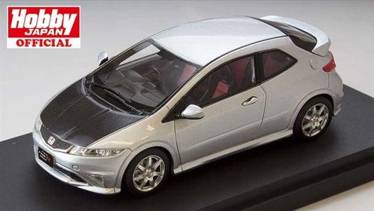 [ Back-order ] MARK43 PM4347CS 1:43 Honda Civic Type R EURO Alabaster Silver Metallic/ Carbon bonnet (Customized Color Version) 2009