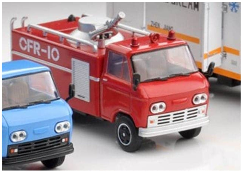 Y50-7 拓意 XCARTOYS 1:64 Beijing No. 2 Automobile Factory BJ-130 Light Freight Vehicle Shanghai Fire Equipment Factory BJ130-CFR-10 Fire Truck