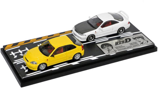 [ Back-order ] MODELER'S MD64209 1:64 Initial D Set Vol.9 Daiki Ninomiya Civic (EK9) & Smiley Sakai Integra (DC2)