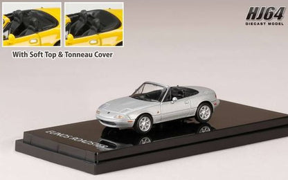 [ Back-order ] Hobby Japan HJ642025AS 1:64 EUNOS ROADSTER (NA6CE) with Tonneau CoverSilver Stone Metallic