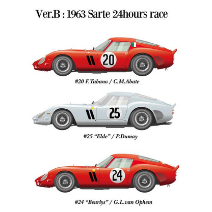 K467 Model Factory HIRO 1:12 250 GTO 1963 Sarthe 24h race #20/#24/#25 Ver.B Fulldetail Kit