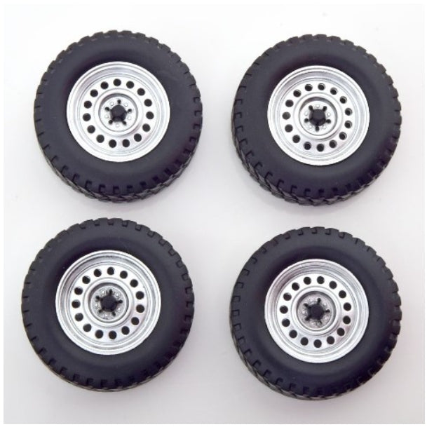 KKDCACC013 KK scale 1:18 Volkswagen VW T3 Syncro Tire Set with spoke rims silver