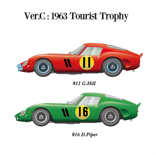 K468 Model Factory HIRO 1:12 250 GTO 1963 Tourist Trophy #11 G.Hill/#16 D.Piper Ver.C Fulldetail Kit