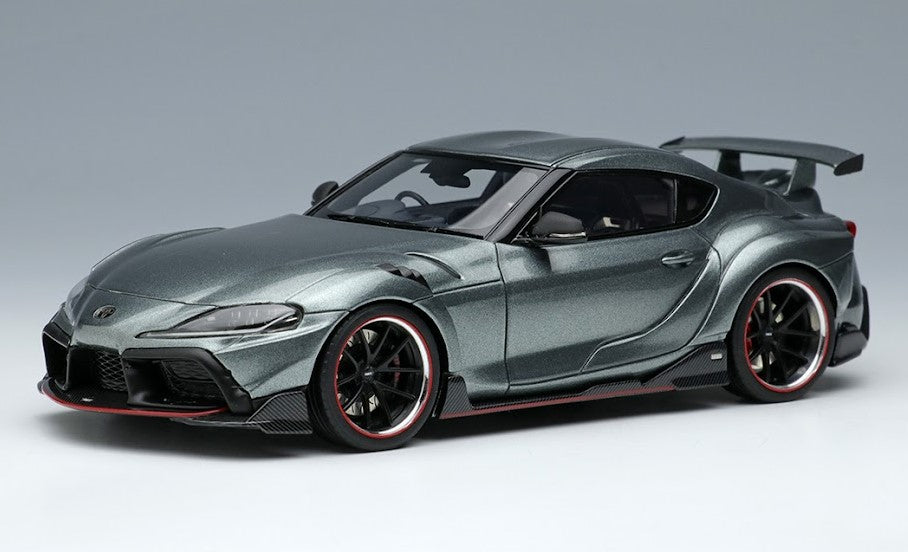 [ Back-order ] Make Up EIDOLON EM595D 1:43 TOM'S GR Supra 2020 Ice Gray Metallic