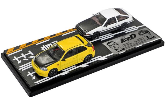 [ Back-order ] MODELER'S MD64212 1:64 Initial D Set Vol.12 Tomoyuki Date Todo firm Civic (EK9) & Takumi Fujiwara Trueno (AE86)