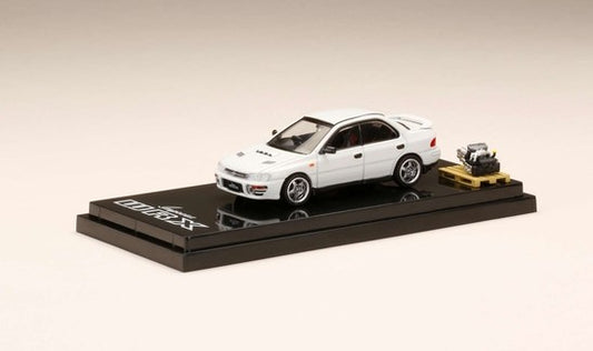 [ Back-order ] Hobby Japan HJ642013AW 1:64 Subaru IMPREZA WRX (GC8) 1992 with Engine Display Model Feather White