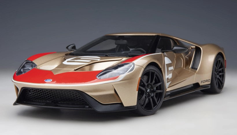 72928 AUTOart 1:18 Ford GT Holman Moody Heritage Edition Gold / Red