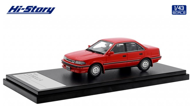 [ Back-order ] Hi-Story HS457RE 1:43 Toyota COROLLA Sedan GT (1987) Super Red II Resin