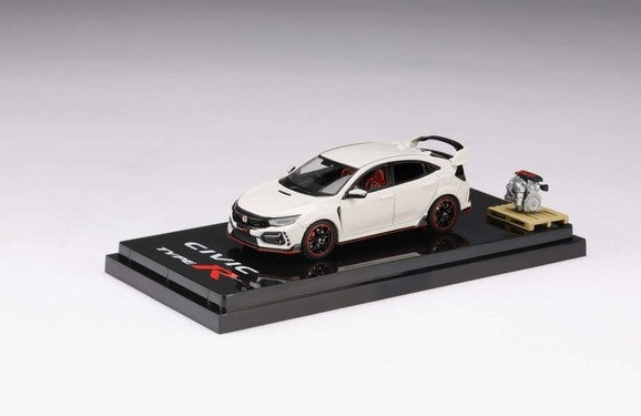 [ Back-order ] Hobby Japan HJ642055AW 1:64 Honda Civic Type R (FK8) 2020 with Engine Display Model Championship White