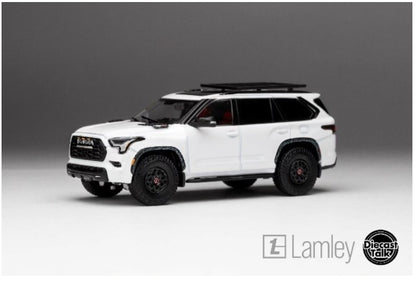 DTG0028-WH GCD Gaincorp Products 1:64 Toyota Sequoia TRD PRO Ice Cap White DiecastTalk x Lamley Special Order