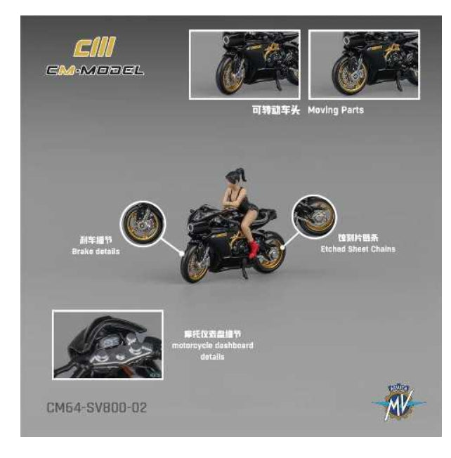 CM-Model CM64-sv800-02 1:64 Scale MV Agusta Superveloce SV800 Black