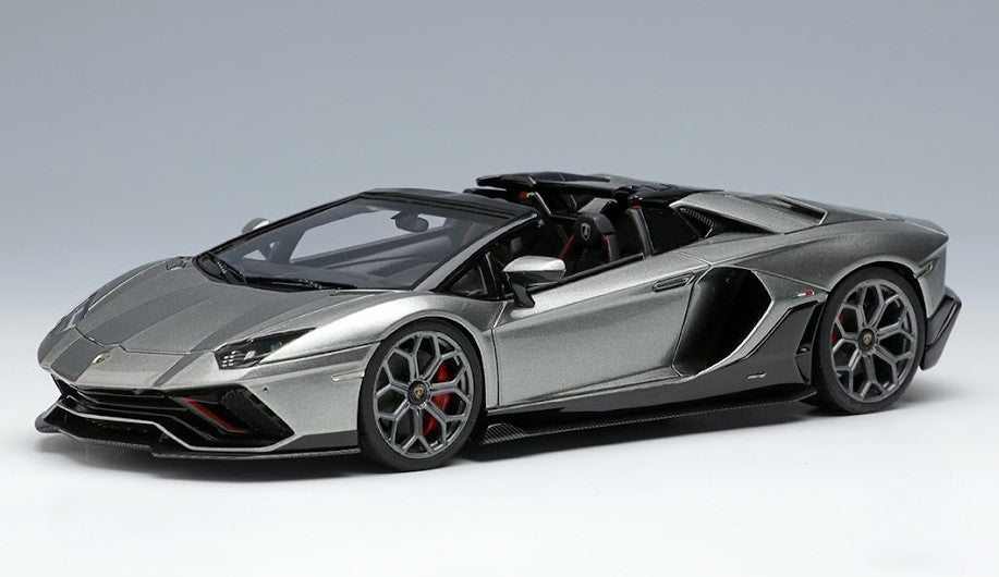 [ Back-order ] Make Up EIDOLON EM635E 1:43 Lamborghini Aventador LP780-4 Ultime Roadster 2021 Grigio Nimbus / Black Accent