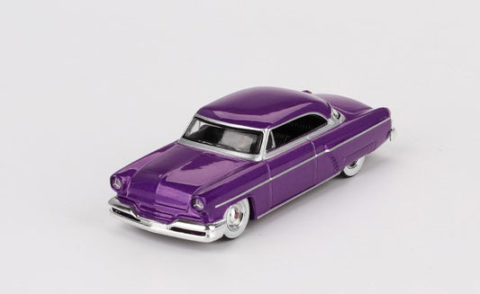 MGT00757-MJ TSM MINI-GT x Mijo 1:64 Lincoln Capri Hot Rod 1954 Metallic Purple LHD Blister pack