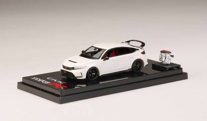 [ Back-order ] Hobby Japan HJ641063W 1:64 Honda Civic Type R (FL5) with Engine Display Model Championship White