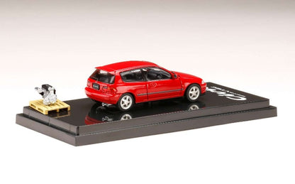 [ Back-order ] Hobby Japan HJ641017SR 1:64 Honda civic (EG6) SiR-S with Engine Display Model Mirano Red