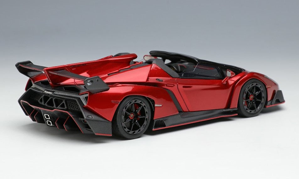 [ Back-order ] Make Up EIDOLON EM451A 1:43 Lamborghini Veneno Roadster 2015 Rosso Veneno (Metallic Red)