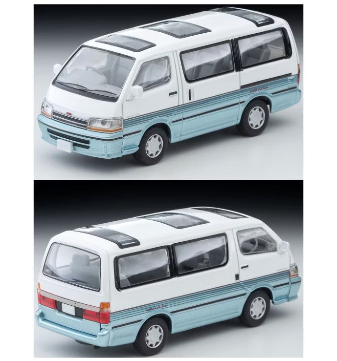 LV-N208d TOMYTEC Tomica 1:64 Toyota Hiace Wagon Super Custom (White/Light Blue) 1990 330806