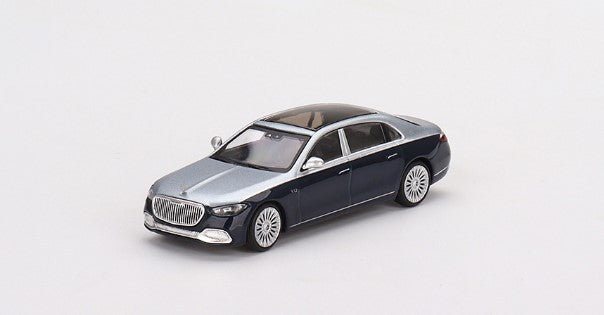 MGT00516-L TSM MINI-GT 1:64 Mercedes Maybach S680 Silver/Blue Metallic LHD