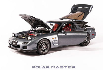 [ Back-order ] POLER MASTER MODELS PLM22001-04 1:18 Mazda RX-7 SPIRIT R Metallic Grey