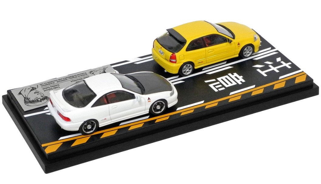 [ Back-order ] MODELER'S MD64209 1:64 Initial D Set Vol.9 Daiki Ninomiya Civic (EK9) & Smiley Sakai Integra (DC2)