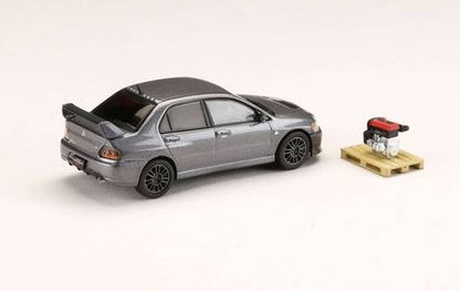 [ Back-order ] Hobby Japan HJ647054MP 1:64 Mitsubishi LANCER GSR EVOLUTION 9 MR with Engine Display Model Medium Purplish Gray Mica