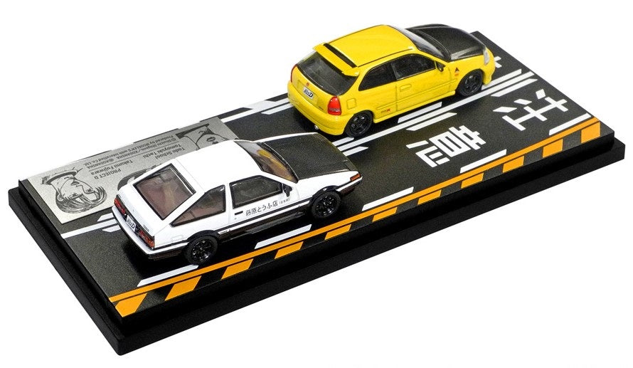 [ Back-order ] MODELER'S MD64212 1:64 Initial D Set Vol.12 Tomoyuki Date Todo firm Civic (EK9) & Takumi Fujiwara Trueno (AE86)