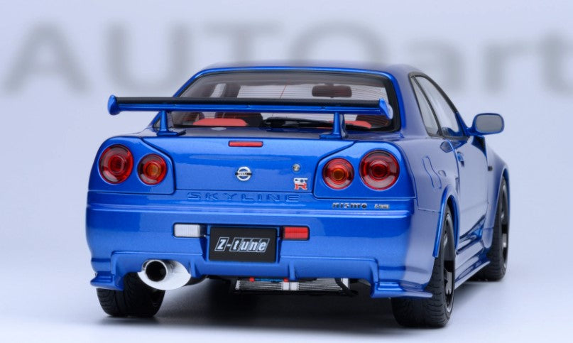 77460 AUTOart 1:18 Nissan Nismo R34 GT-R Z-tune (Bayside Blue /Carbon Black Hood)