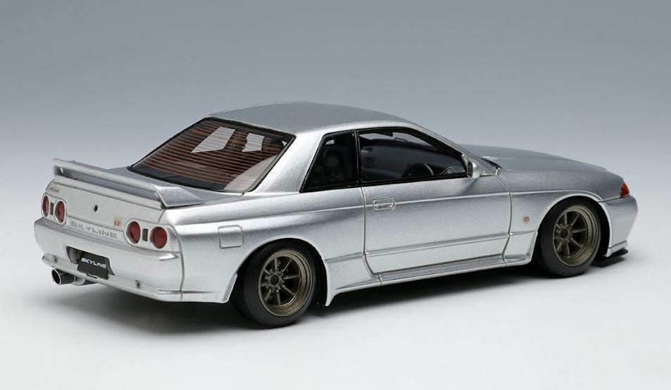 [ Back-order ] Make Up EIDOLON EM424C 1:43 Nissan Skyline GT-R (BNR32) (RS Watanabe 8 spoke wheels) Jet Silver Metallic