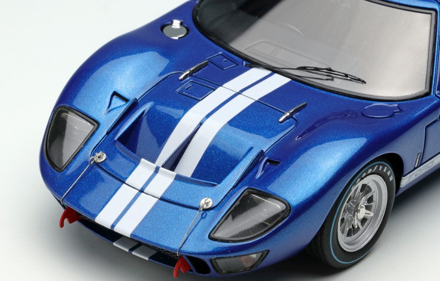 [ Back-order ] Make Up EIDOLON EM478A 1:43 GT40 Mk.2 Street Version 1966 Metallic Blue/White Stripe