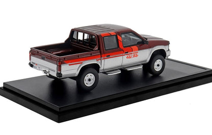 [ Back-order ] Hi-Story HS422RE2 1:43 NISSAN DATSUN 4WD Double Cab AD (1985) Dark Red Metallic/Silver Metallic Resin