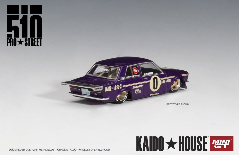 KHMG002 TSM MINI-GT 1:64 Datsun 510 Pro Street OG Purple KAIDO HOUSE LHD