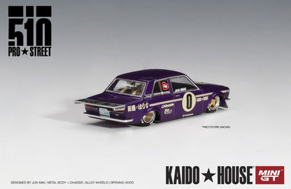 KHMG002 TSM MINI-GT 1:64 Datsun 510 Pro Street OG Purple KAIDO HOUSE LHD