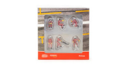 T64F-007-RED TARMAC WORKS 1:64 Figures Set Pit Crew Red Pit crew 6 body set