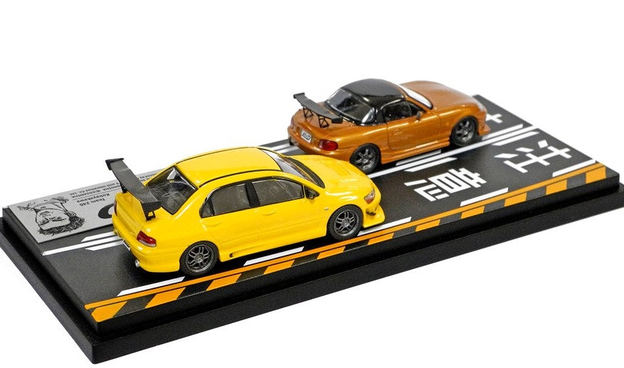 [ Back-order ] MODELER'S MD64206 1:64 Satoshi Omiya Roadster (NB8C) & Kobayakawa Lancer Evolution VII