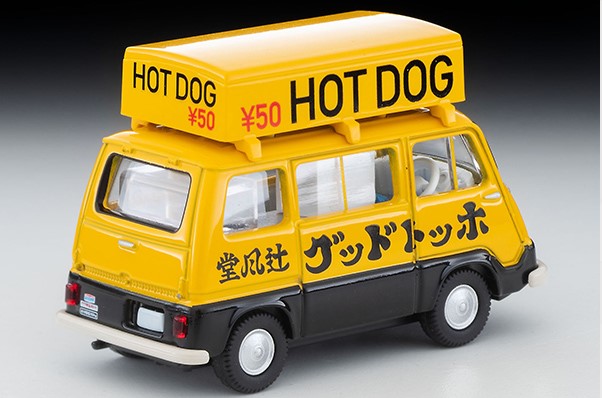 LV-201a TOMYTEC Tomica Limited Vintage 1:64 Subaru Sambar Light Van Hot Dog Shop Yellow / Black