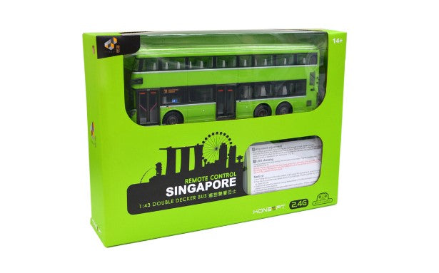 [ Back-order ] TINY ATRCSG001 Tiny 1:43 Radio Controlled Car B8L Singapore Bus Green