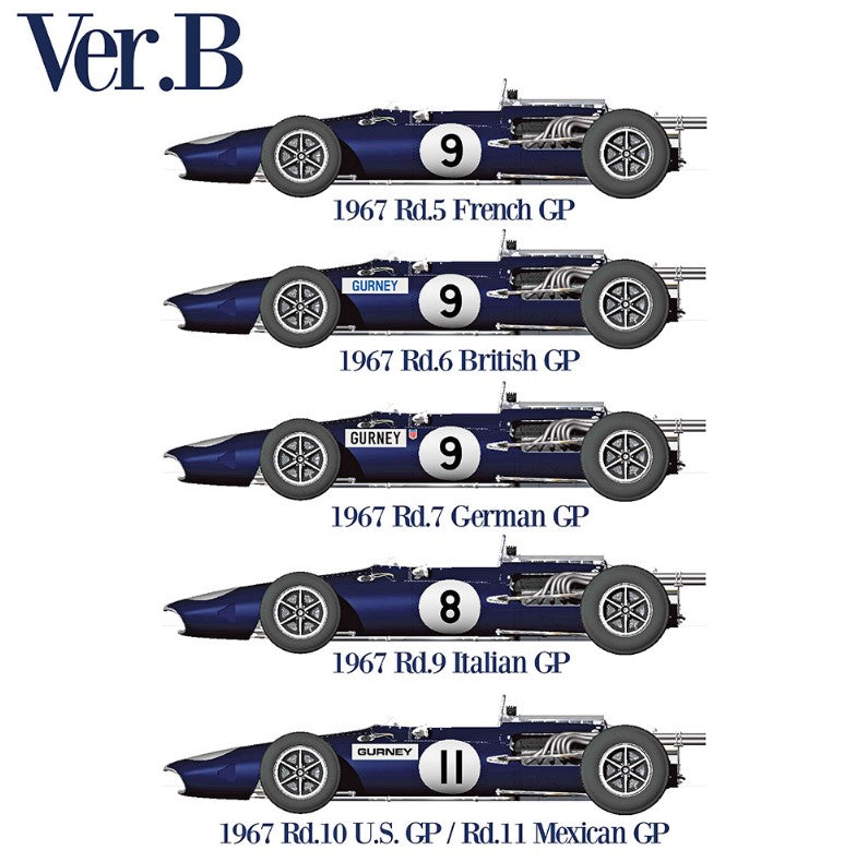 K510 Model Factory Hiro 1:12 EAGLE Gurney-Weslake Ver.B French GP/British GP/German GP/Italian GP/USA GP/Mexican GP 1967 Fulldetail Kit